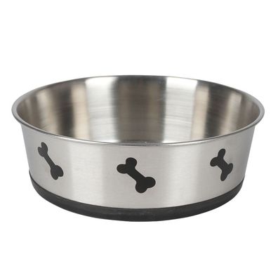 Edelstahl Fressnapf 2,5 Liter Futternapf Trinknapf Wassernapf Hundenapf rutschfest