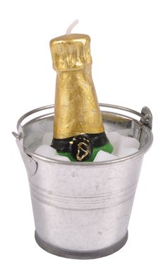 Deko-Kerze Sektkühler mit Champagner Partydeko Hochzeitsdeko Silvesterkerze