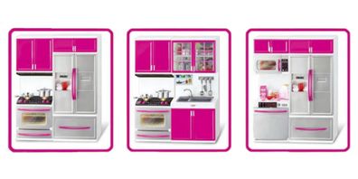 Mini Küche Puppen Kinder Spielzeug Lernen Baby Mädchen Haus Stube Geschirr Möbel