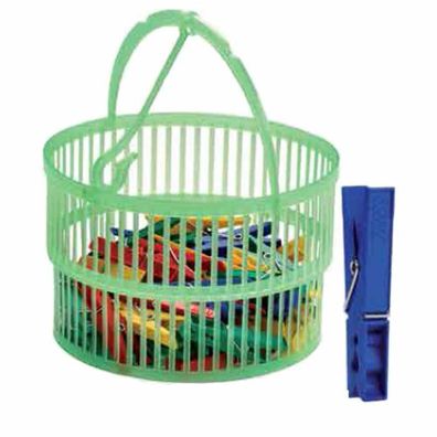 Wäscheklammerkörbchen mit 50 Klammern extra ausziehbares Mehrzweckkörbchen