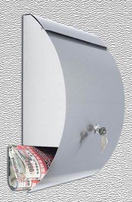 Edelstahl Briefkasten 31x42cm Postkasten Wandmontage Zeitungsrolle Zeitungsfach