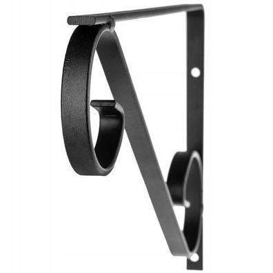 KADAX Blumenhaken, Wandhaken für Blumenampel, Blumenampelhalter, Flach, Schwarz