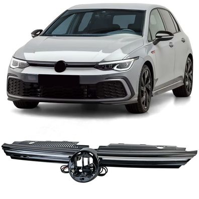 Sport Kühlergrill Frontgrill mit Chrom + LED beleuchtet für VW Golf 8 ab 2019