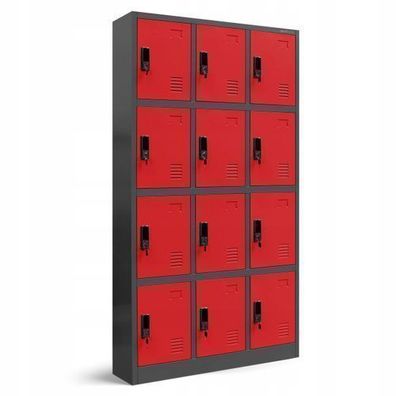 Wertfachschrank Schließfachschrank Fächerschrank 185x90x40 cm Anthrazit-rot