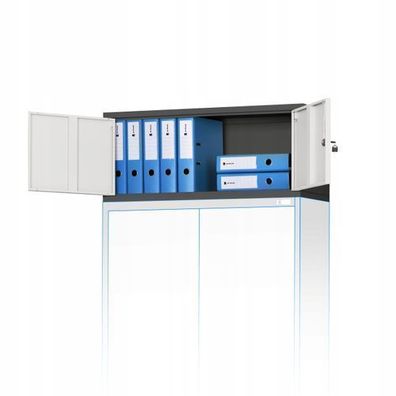Aktenschrankaufsatz Aufsatz für Aktenschrank Büroschrank 38x90x40 cm Anthrazit-Weiß