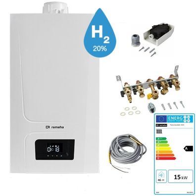 Remeha Paket Tzerra Ace Matic 15 DS 15 kW Gas Brennwert Therme Wandkessel