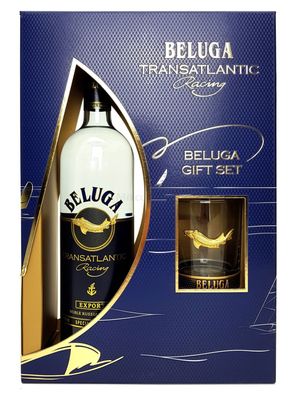 Beluga Geschenkset Box - Beluga Transatlantic Vodka 0,7l 700ml (40% Vol) + Tumb