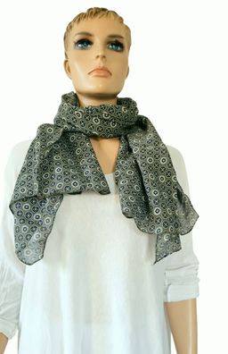 Italy Blogger Schal Halstuch Scarf Seide/Baumwolle asymetrisch Print Farbe: Grün