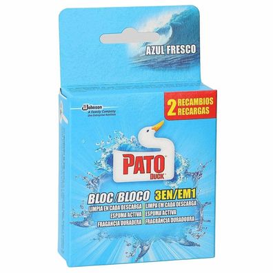 DUCK WC BLOC clean &amp; sanitize blue water 2 x 40 gr