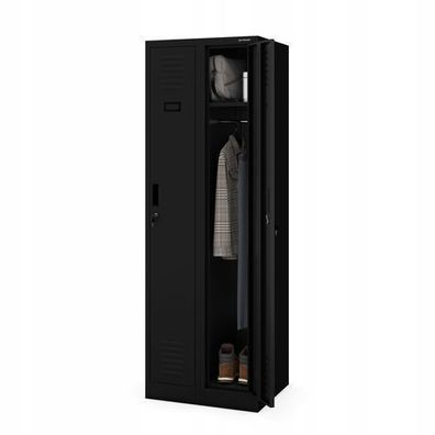 Spind Garderobenschrank Umkleideschrank Metallschrank 180x60x50 schwarz
