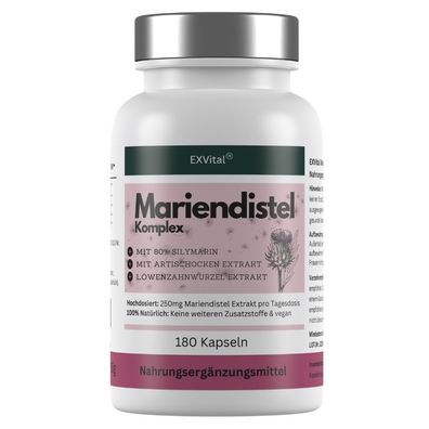 EXVital® Mariendistel Komplex mit Artischocke & Löwenzahn, hochdosiert & vegan