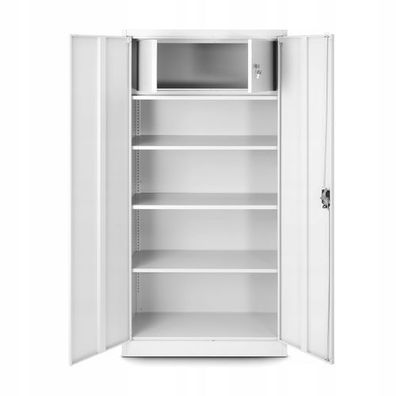 Aktenschrank mit Geheimfach Metallschrank Stahlblech 185x90x45 cm weiß