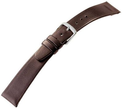 Natina Ersatzband Uhrenarmband Leder Band mit Clip Braun - Kurze Länge