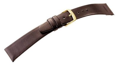 Natina Ersatzband Uhrenarmband Leder mit Clip Braun Kurze Länge 23376G