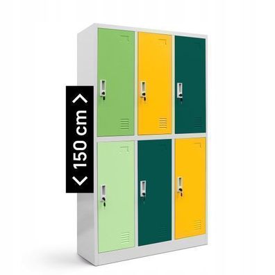 Schließfachschrank Spint Wertfachschrank Umkleideschrank 150 x 90 x 45 cm Mehrfarbig
