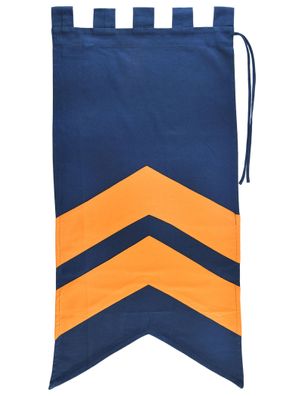 Mittelalter Fahne mit Streifen, blau - gelb