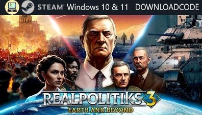 NEU PC Computer Spiel Realpolitiks 3 Earth and Beyond für Windows 10 11 STEAM