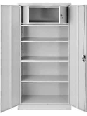 Aktenschrank mit Geheimfach Metallschrank Stahlblech 185x90x45 cm grau