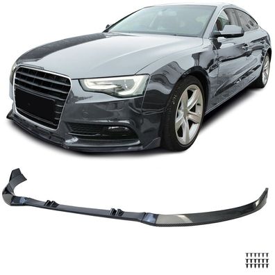 Front Spoiler Lippe Stoßstange Carbon Look für Audi A5 8T 8F 2011-2017