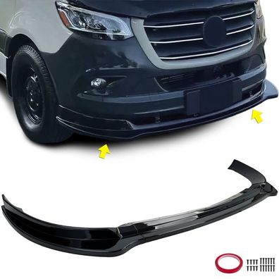 Front Spoiler Lippe Sport Schwarz Glanz für Mercedes Sprinter B 907 910 ab 2018