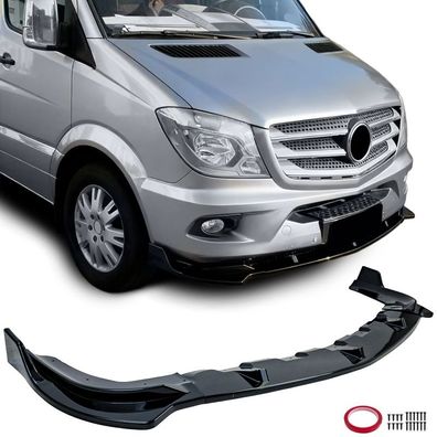 Front Spoiler Lippe Schwarz Glanz für Mercedes Sprinter W906 Facelift 2013-2018