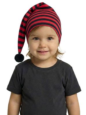 Zipfelmütze Kinder rot schwarz