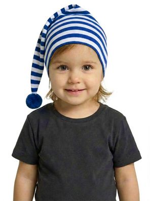 Zipfelmütze Kinder blau weiß