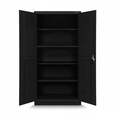 Werkzeugschrank Werkstattschrank Garagenschrank 180 cm x 90 cm x 50 cm Schwarz