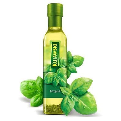 Rapsöl mit Basilikum 250ml - Gewürzöl Würzöl zum Backen Braten - Öl Kujawski