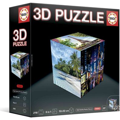 EDUCA 3D Puzzle kostka Cestování 216 dílků