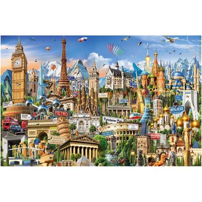EDUCA Miniatur-Puzzle Symbole Europas 1000 dlks