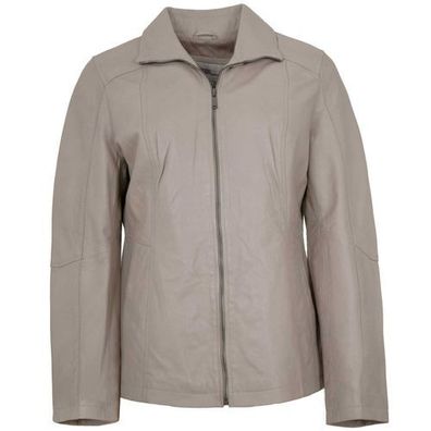 Lederjacken24 - Damen Lederjacke Lammnappa light grey