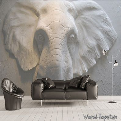 Vlies Fototapete Wandtapete Wandbilder 3D Dreidimensionale Elefanten 2215