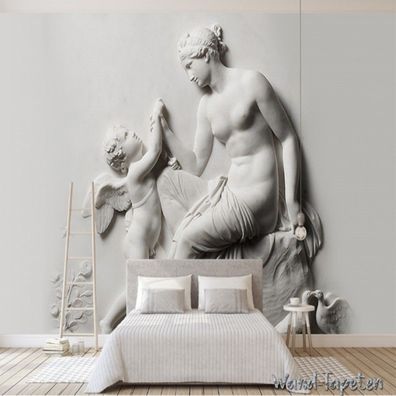 Vlies Fototapete Wandtapete Wandbilder 3D Jungfrau Maria und kleiner Engel 2216