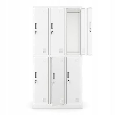 Schließfachschrank Umkleideschrank Metallspind Garderobenschrank 185x90x45 cm weiß