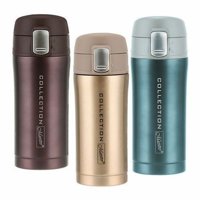 Reisebecher Thermobecher Isolierbecher Edelstahl 0,32L Gold/ Blau/ Braun