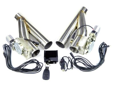 DUALES Klappenauspuff-system 2-ER SET Edelstahl + Fernbedienung 57MM 2,25" ZOLL