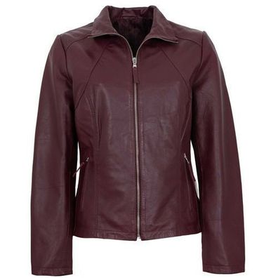 MADDOX - Damen Lederjacke Lammnappa bordo