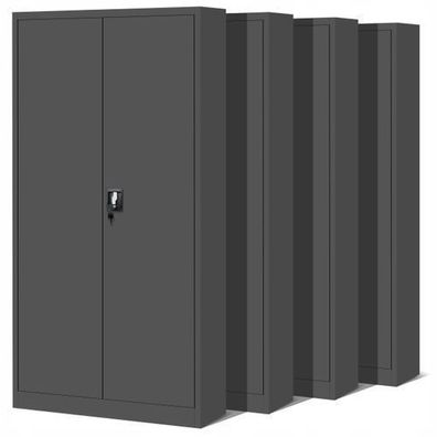 4er Set Aktenschrank Metallschrank Büroschrank195 cm x 90 cm x 40 cm Anthrazit