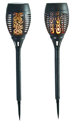 Solar Gartenfackel Rattanoptik Gartenlampe Gartenlaterne Solarleuchte Solarlampe