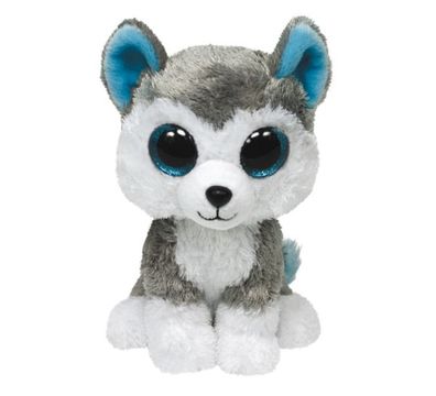 Ty Plüsch Buff Husky mit Glitzeraugen, Beanie Classic 15 cm Stofftier