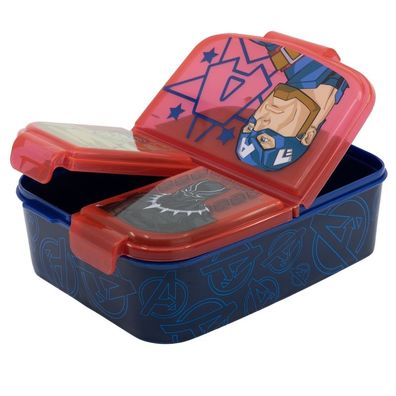Marvel Avengers 3fach Brotdose Lunch Dose Box Hulk Black Panther Captain America