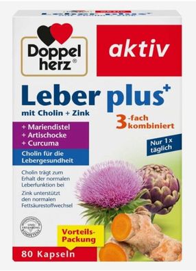 Doppelherz Leber Plus 80 Kapseln-Cholin für Leberfunktion & normalen Fettstoffwe