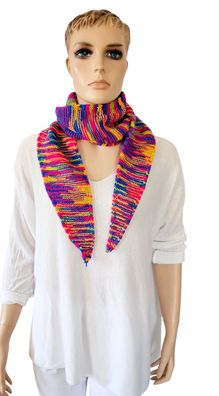 Sophie Scarf handgestrickter Schal handmade with love ohne Wolle Farbverlauf Bunt