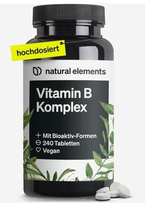 Vitamin B Komplex - 240 Tabletten - Mit 8 Essenziellen B-Vitaminen & Kofaktoren