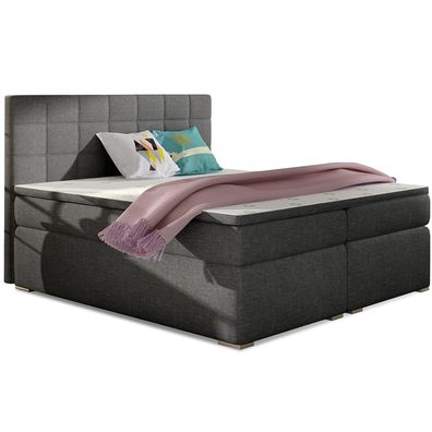 Best For Home Luxus Boxspringbett 140x200-180x200 | Doppelbett mit Stauraum & Topper