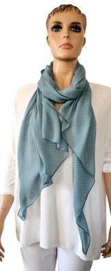 Italy Blogger Schal Scarf Tuch Halstuch Seide/Baumw. asymetrisch Pünktchen Salbei