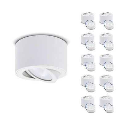 Aufbauspot OH36 Deckenleuchte RUND Farbe WEIß Deckenstrahler Aluminium IP20 LED