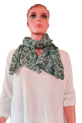 Italy Blogger Schal Tuch Halstuch Scarf Seide/Baumwolle toller Print Grüntöne