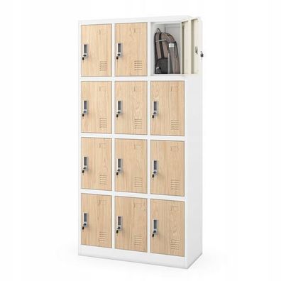 Metall-Schließfachschrank 185x90x40cm – 12 Fächer mit Schloss